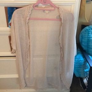 pink republic short sleeve cardigan